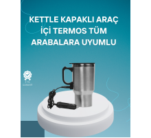 Seyahat Tipi Araç Çakmaklı Isıtıcı Çelik Termos Bardak