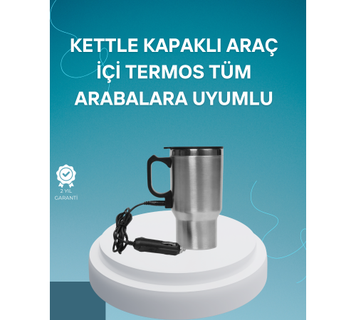 Seyahat Tipi Araç Çakmaklı Isıtıcı Çelik Termos Bardak