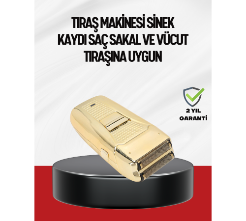 Altın Kaplama Kablolu Erkek Tıraş Makinesi Favori Aparatlı