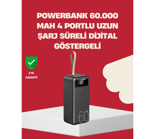 LED Ekranlı Çok Fonksiyonlu Taşınabilir Şarj Ünitesi Powerbank