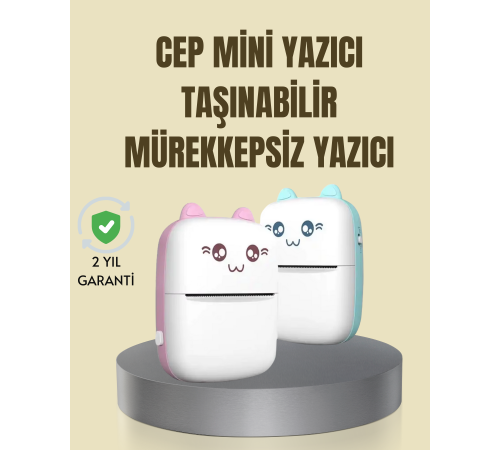 Taşınabilir Mini Termal Yazıcı 200 DPI Bluetooth Bağlantılı