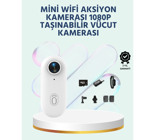 Geniş Açı Lensli WiFi Spor ve Vlog Kamerası