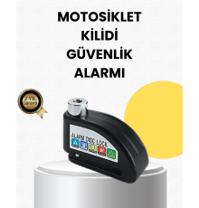 Çelik Gövdeli Alarm Disk Kilidi Motosiklet ve Bisiklet İçin Güvenlik