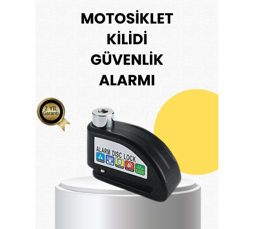Çelik Gövdeli Alarm Disk Kilidi Motosiklet ve Bisiklet İçin Güvenlik