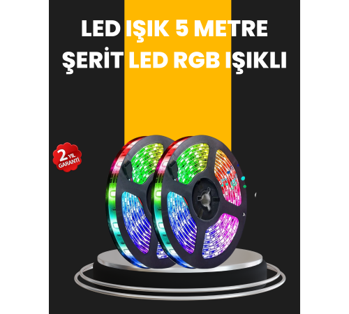 5 Metre Kumandalı Su Geçirmez Şerit LED 5 Metre Kumandalı Su Geçirmez Şerit LED