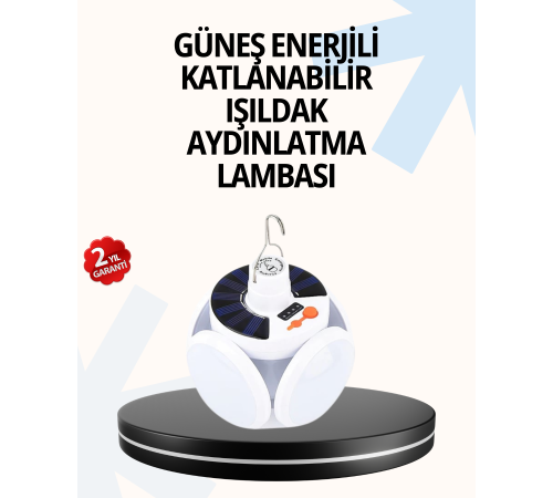 Katlanabilir 5 Kanatlı Solar LED Bahçe ve Kamp Lambası