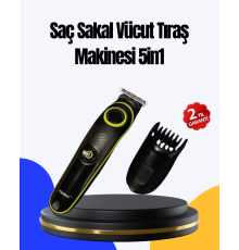 5 Başlıklı Çok Fonksiyonlu Saç Kesme ve Sakal Düzeltme Makinesi Erkek Bakım Aleti