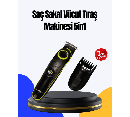 5 Başlıklı Çok Fonksiyonlu Saç Kesme ve Sakal Düzeltme Makinesi Erkek Bakım Aleti