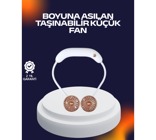 USB Şarjlı Katlanabilir Mini Boyun Fanı 1–3 Saat Kullanım