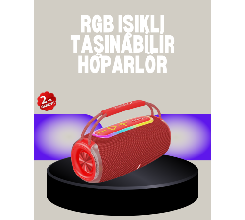 20W Kablosuz Bluetooth Hoparlör RGB Işık Efektli USB/SD/AUX Destekli