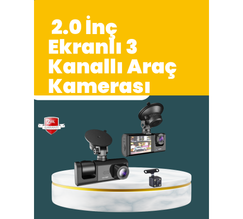 Full HD Çift Yönlü Araç Kamerası  Hareket Algılama  Döngüsel Kayıt