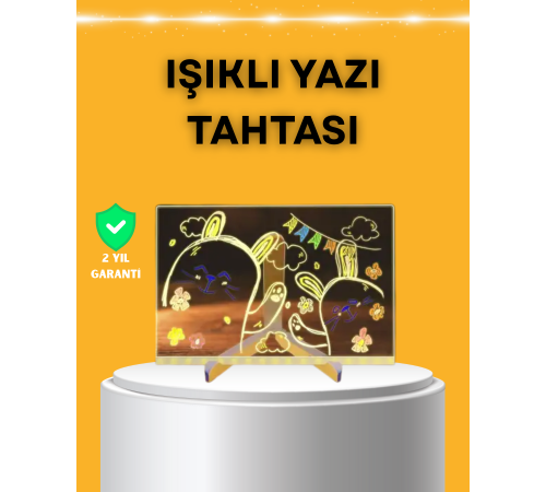 Masaüstü ve Duvara Monte Edilebilir LED Işıklı Yazı Panosu