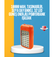 Çift USB Çıkışlı Güneş Enerjili Aydınlatmalı Powerbank