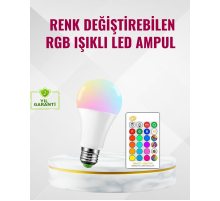 RGB Uzaktan Kumandalı LED Ampul 16 Renk Dekoratif Aydınlatma