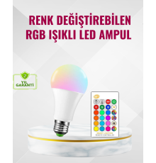 RGB Uzaktan Kumandalı LED Ampul 16 Renk Dekoratif Aydınlatma