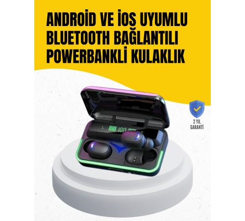 Su Geçirmez E10 Bluetooth Kulaklık Powerbank ve Gürültü Engelleme
