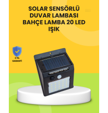 Güneş Paneli ile Şarj Olan 20 LED Dış Mekan Hareket Sensörlü Lamba