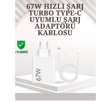 Type-C Uyumlu 67W Turbo Hızlı Şarj Aleti Akıllı Koruma Sistemli