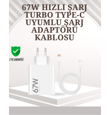 Type-C Uyumlu 67W Turbo Hızlı Şarj Aleti Akıllı Koruma Sistemli