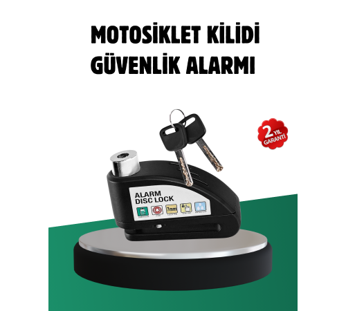 Titreşim Sensörlü Alarm Disk Kilidi Motosiklet Scooter Bisiklet