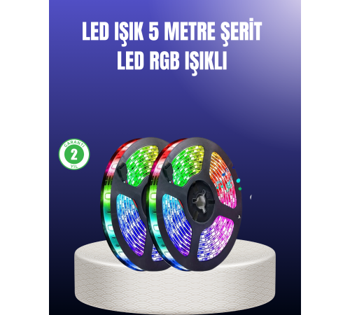 Enerji Tasarruflu RGB Şerit LED 5 Metre Enerji Tasarruflu RGB Şerit LED 5 Metre