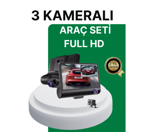 Gece Görüşü Destekli, 1080P Full HD Çözünürlüklü Araç İçi Kamera