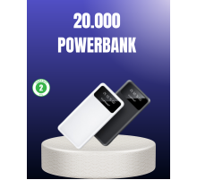 Akıllı LCD Ekranlı 20.000mAh Powerbank PD + USB + Type-C