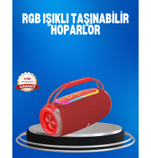 RGB LED Işıklı 20W Taşınabilir Hoparlör Bluetooth 5.3 + Type-C Şarj