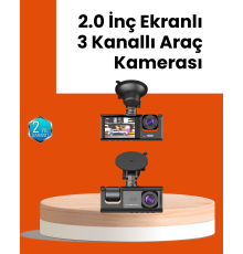 Full HD Araç Kamerası  Çift Yönlü Kayıt ve Darbe Sensörü