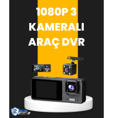 Çok Açılı Araç İçi DVR | Ön İç Arka Kamera, Döngü Video Kaydı