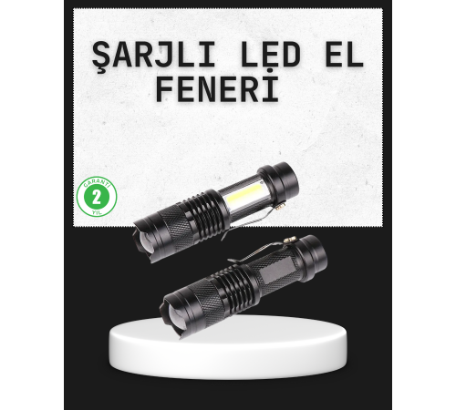 Odak Ayarlı 2000 Lümen Şarjlı LED El Feneri