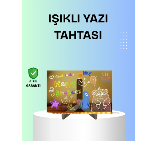 Yaratıcı Çizim ve Mesajlar İçin LED Işıklı Renkli Tahta