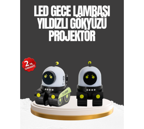Çocuk Odası İçin Müzikli ve Işıklı Robot Projektör