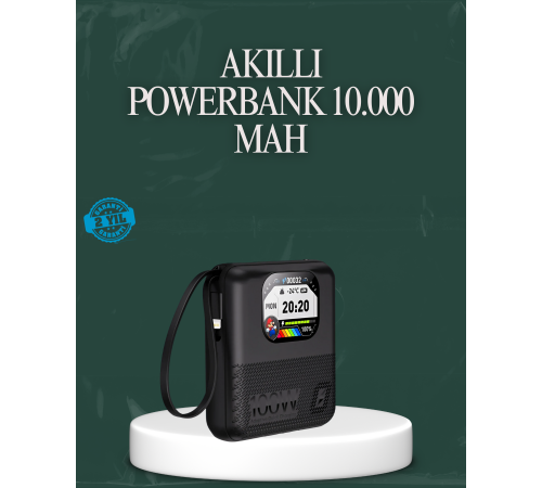 Su Geçirmez 10000 mAh Powerbank ve Akıllı Saat Özellikli Taşınabilir Şarj Su Geçirmez 10000 mAh Powerbank ve Akıllı Saat Özellikli Taşınabilir Şarj