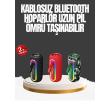 Taşınabilir Şarjlı Bluetooth Hoparlör Güçlü Bas