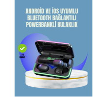 Uzun Pil Ömürlü E10 Powerbank Bluetooth Kulaklık LED Gösterge