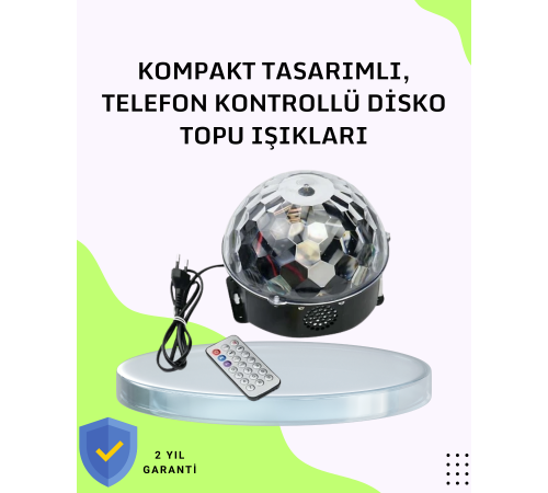Ev ve Parti İçin Masaüstü Bluetooth Disko Topu Işık Gösterisi