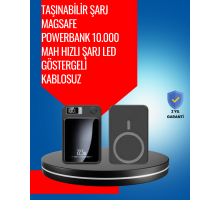 Alüminyum Alaşımlı, 20W PD Hızlı Şarj ve Manyetik Kablosuz Powerbank