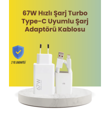 67W Hızlı Şarj Adaptörü ve Veri Aktarım Özellikli Type-C Kablo Seti
