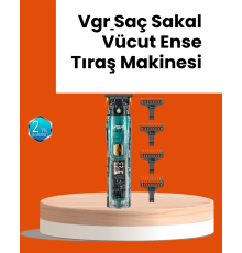 VGR V-695 Şarjlı Saç Sakal Tıraş Makinesi 2600mAh Batarya ve Kılavuz Taraklı
