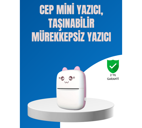 Mini Bluetooth Termal Yazıcı 1200mAh Şarjlı Taşınabilir