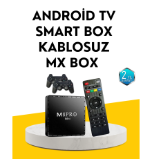 M8Pro Android TV Box ve Retro Oyun Konsolu – 10K Ultra HD Görüntü