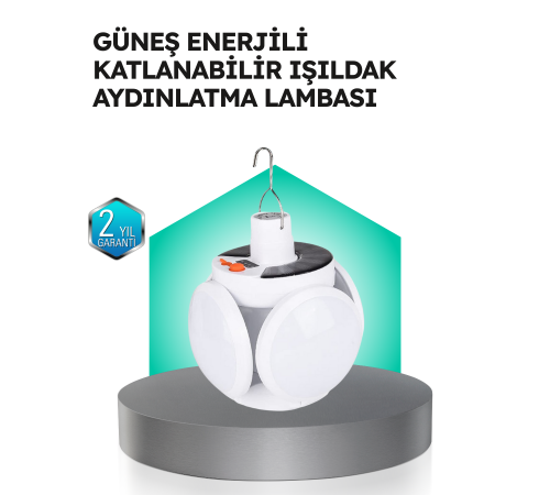 Pratik Katlanabilir Solar LED Aydınlatma Lambası