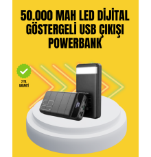 Profesyonel 50.000 mAh Powerbank – Aynı Anda Birden Fazla Cihaz Şarj Eden, Dayanıklı ve Güvenli Taşınabilir Şarj Cihazı