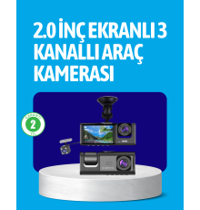 3 Kameralı Araç İçi Kayıt Cihazı  Suya ve Toza Dayanıklı Tasarım