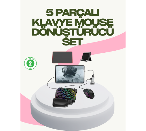 Rekabetçi Mobil Oyun Aksesuarı | Klavye + Mouse + Hızlı Dönüştürücü