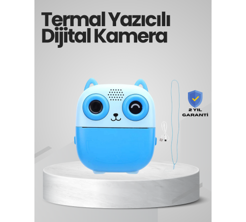 Anında Baskı Yapabilen Çocuk Fotoğraf Makinesi Hafıza Kart Destekli