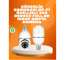 Tam Karanlıkta Görüntüleme Sağlayan 1080P Ampul Güvenlik Kamerası