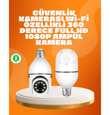 Tam Karanlıkta Görüntüleme Sağlayan 1080P Ampul Güvenlik Kamerası
