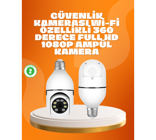 Tam Karanlıkta Görüntüleme Sağlayan 1080P Ampul Güvenlik Kamerası